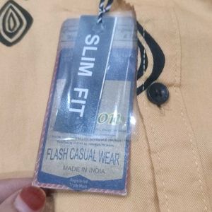 Men's Stylish Mustard Casual Shirt with Unique Spi