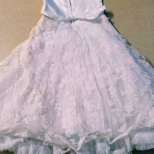 White Colour Girl Cinderella frock