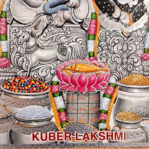 ♡Silver Kuber Lakshmi GODDESS Painting♡