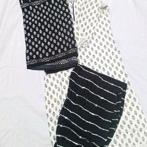 White & Black Kurta Set 🤍🖤🛍️