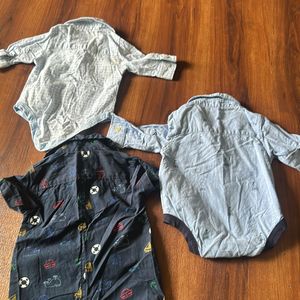 set of 3 outgoing rompers 0-3months