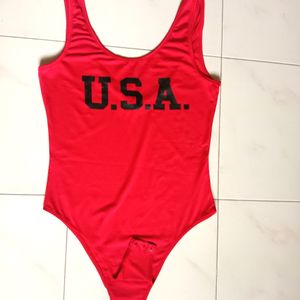 Shein Body Suit Top Red