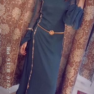 dark green long dress