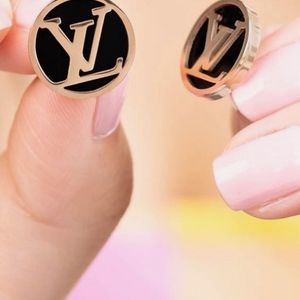 Black And Golden LV Studs