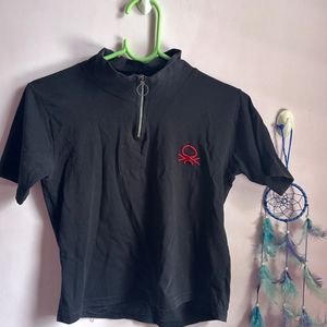 black turtle neck t shirt