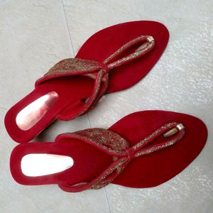 Beautiful Red Bridal Slipper