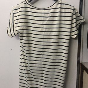 Black And White Striped Tshirt