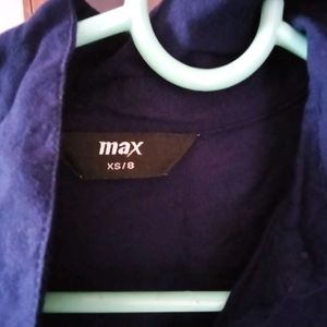 Max Navy Blue Embroidery Tunics For Women