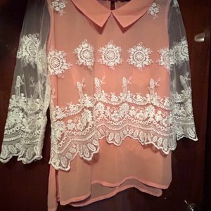 Loved Peach Lace Top