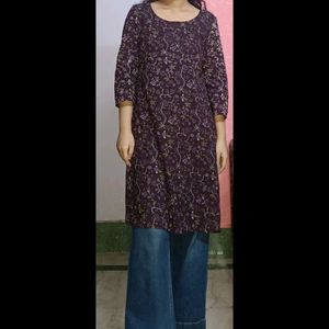 Anouk Floral Printed Pure Cotton Kurta from Myntra