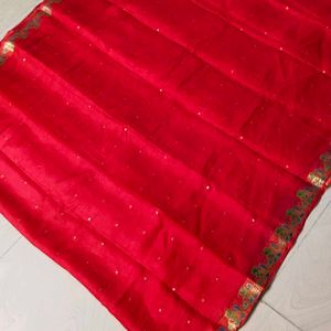 Red Colour Cotton Silk Saree