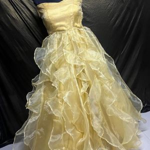 Designer Organza Ruffle Gown