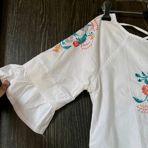 Back Cut Embroidery Top