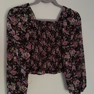 Full Sleeves Flower Print Top For Women