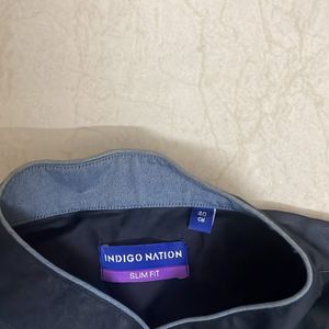 Slim Fit Indigo Nation Black Shirt