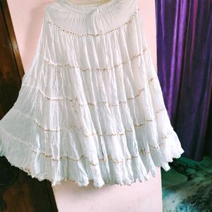 New Trendy Women's Long Wrinkle Cotton Skirt