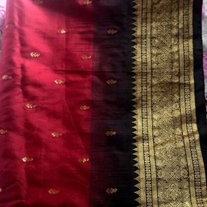 Pure Kanjieevaram Silk Saree Black & Maroon