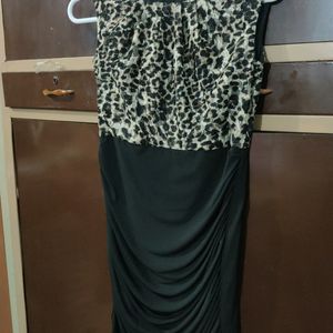 Cheetah Print Black Bodycon Dress