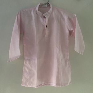 Cotton Baby Pink Colour Kurta For 18-24 Months Boy