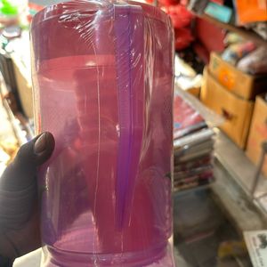 TRANSPARENT 1 JUG & 6 GLASS SET ( Pink Color)