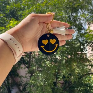 Set Of 10 Smiley Keychains