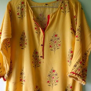 Sale Price Slashed..Yellow Cotton Kurta