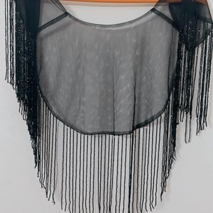 Sequin Tassels Poncho