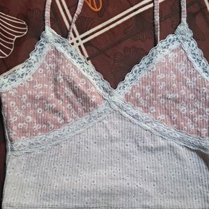 Cute Pink Lace Crop Top