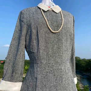 Grey collar dress