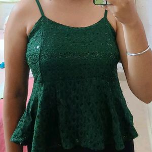 Dark Green Short Kurti