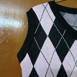 Black & Pink Vest Sweater