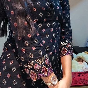 Black Printed Kurta