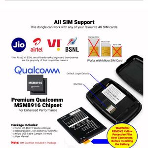 Tukzer 4G LTE Wireless Dongle|All SIM Support