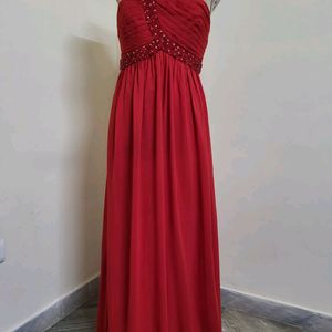 Red Chiffon Gown