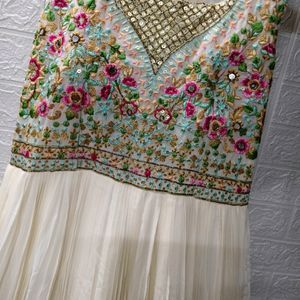 White Embroidered Heavy Anarkali dress