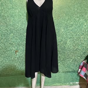 Black Color Chifon Middi Dress