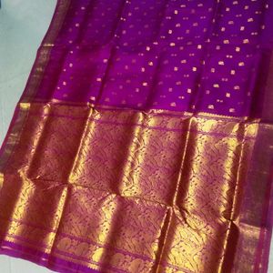 Purple Colour pure Kanchi pattu saree