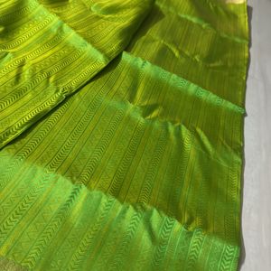 Green Silk Saree Without Blouse