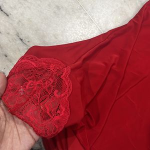 Red Color Nighty Top