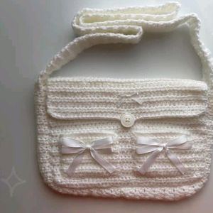 ‼️PRICE DROP ‼️Crochet White Messanger Bag 🎀💕