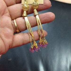 Golden Light Purple Earrings