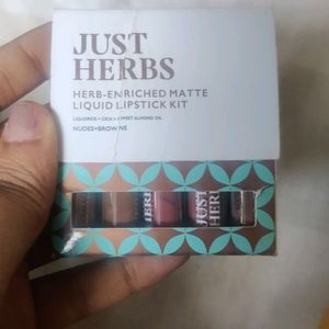 Brand New Just Herbs Lipstick Kit Nudes And Browns