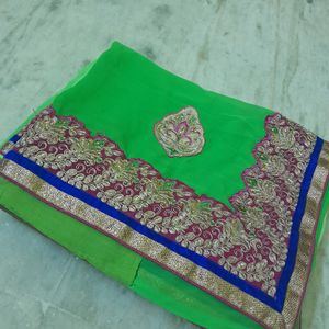 Party Wear Jari Work Saree