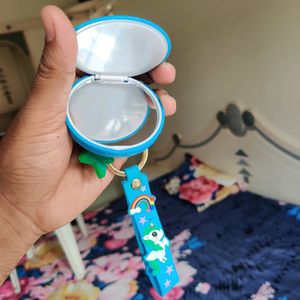 Unicorn Mirror Keychain (Blue Colour)