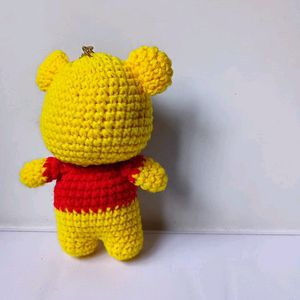 Winnie The Poo Crochet Amigurumi Keychain