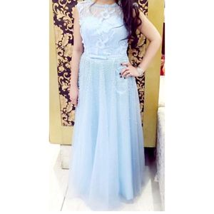 Blue Fairytale Pearl Gown- Padded