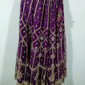 Purple Embroidery Printed Lehanga Choli (Women)