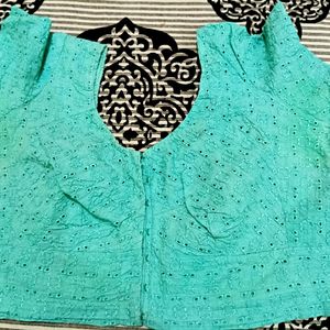 Blue Chikenkari Blouse