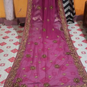 Beautiful Saree With Blouse Purple 💜 Colour