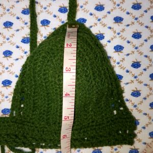 Crochet Bra Top_ Olive Green